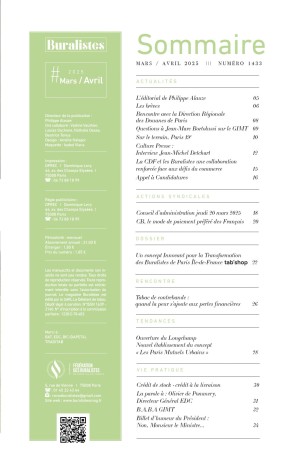 Sommaire Buralistes Mag N°1433 - Avril 2025