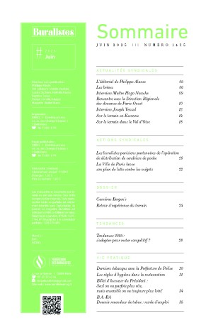 Sommaire Buralistes Mag N°1435 - Juin 2025